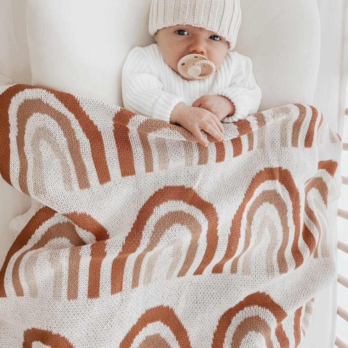Rainbow Knitted Blanket