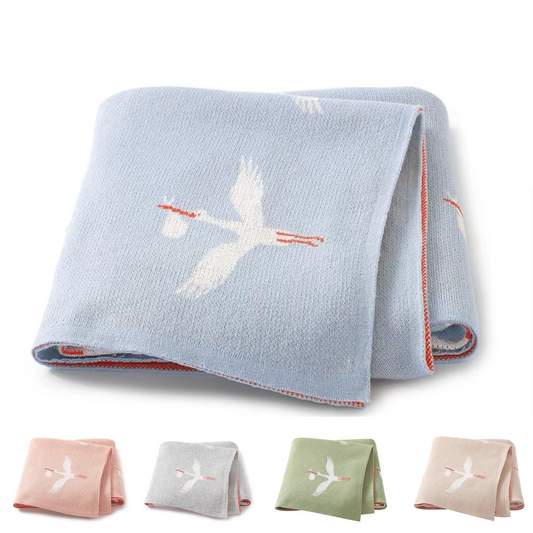 Crane Knitted Blanket