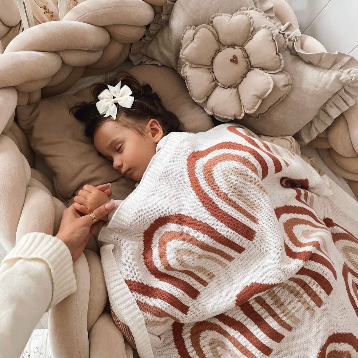 Rainbow Knitted Blanket