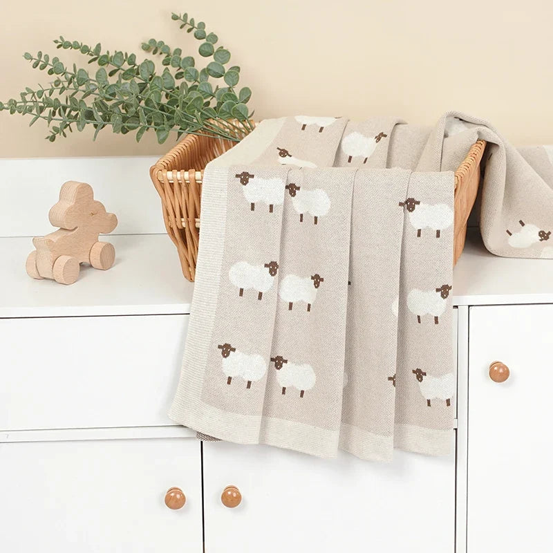 Sheep Knitted Blanket