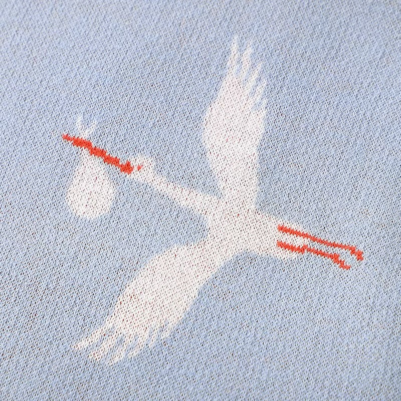 Crane Knitted Blanket