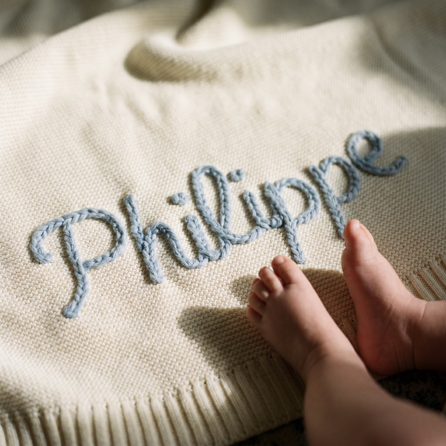 Hand Knitted Personalized Blanket