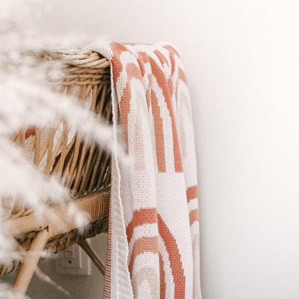 Rainbow Knitted Blanket